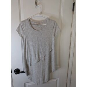 Express One Eleven Womens Heather Gray Asymmetrical Layered High Low Tee XS